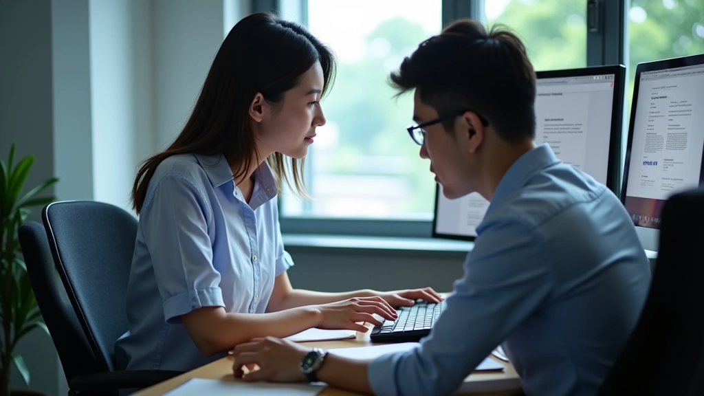 Designer working on typography systems with multiple script samples displayed on screen