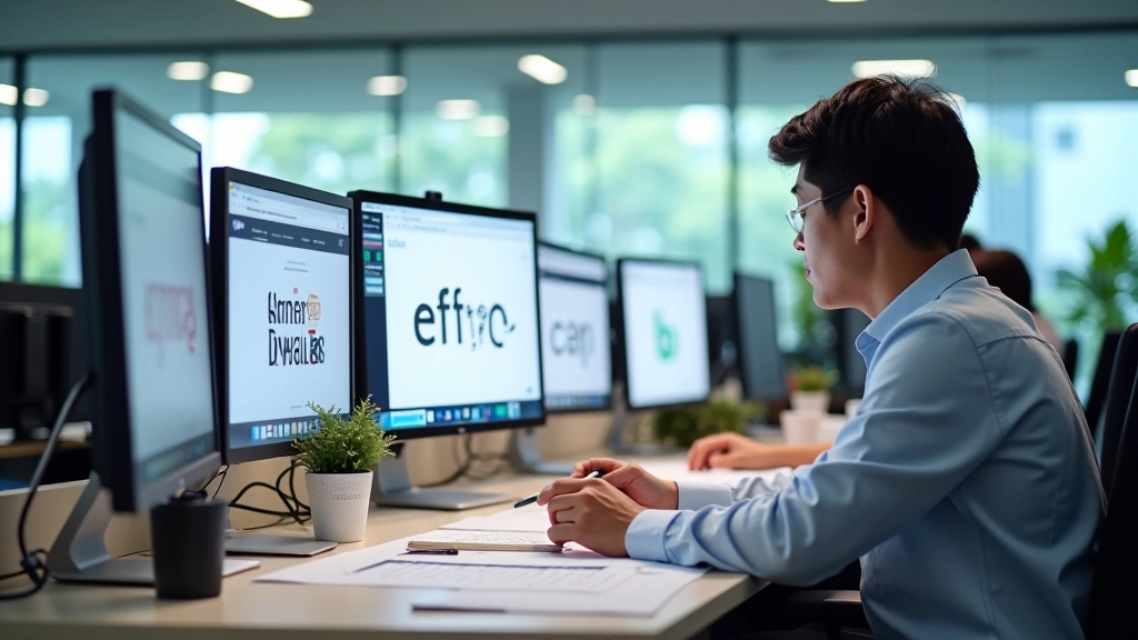 TypeFlow Asia Pte Ltd office showing active multilingual typography design projects